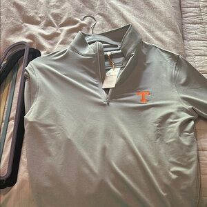 Peter Millar Gray Quarter-Zip Sweatshirt Tennessee Volunteers